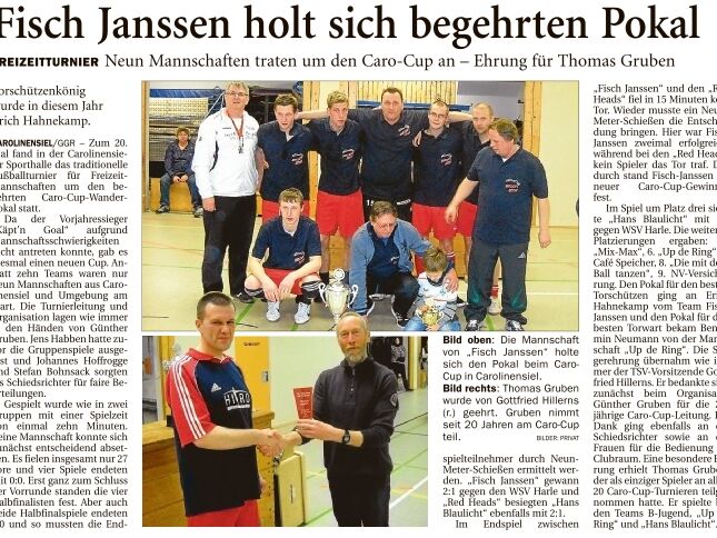 Zeitungsbericht aus dem Anzeiger für Harlingerland vom 06.02.2013